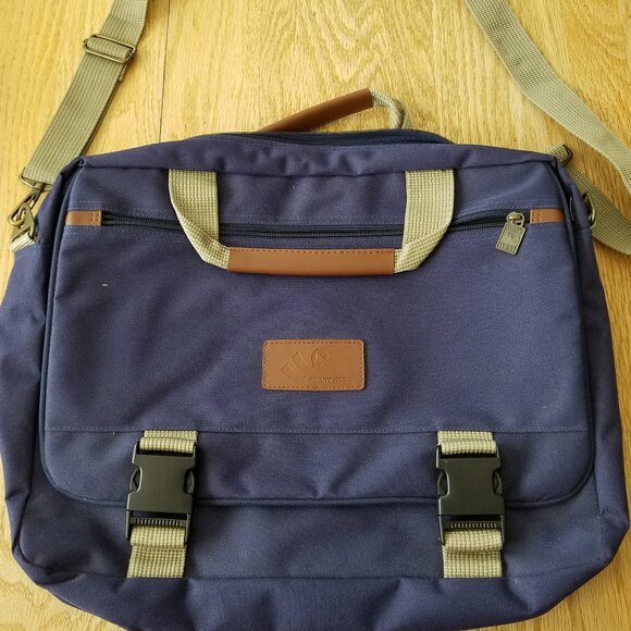 North West Canvas Laptop Messenger Bag Blue - Picture 1 of 10